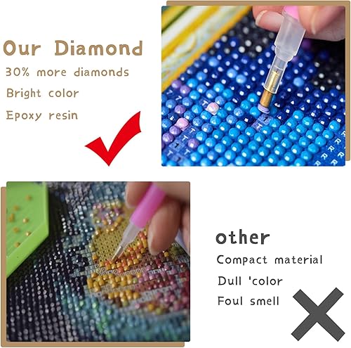 Miniatura 3 de Ginfonr Kits de arte de diamantes 5D para adultos, pintura de diamante de flor de búho para adultos, animales de arte de diamantes de imitación de