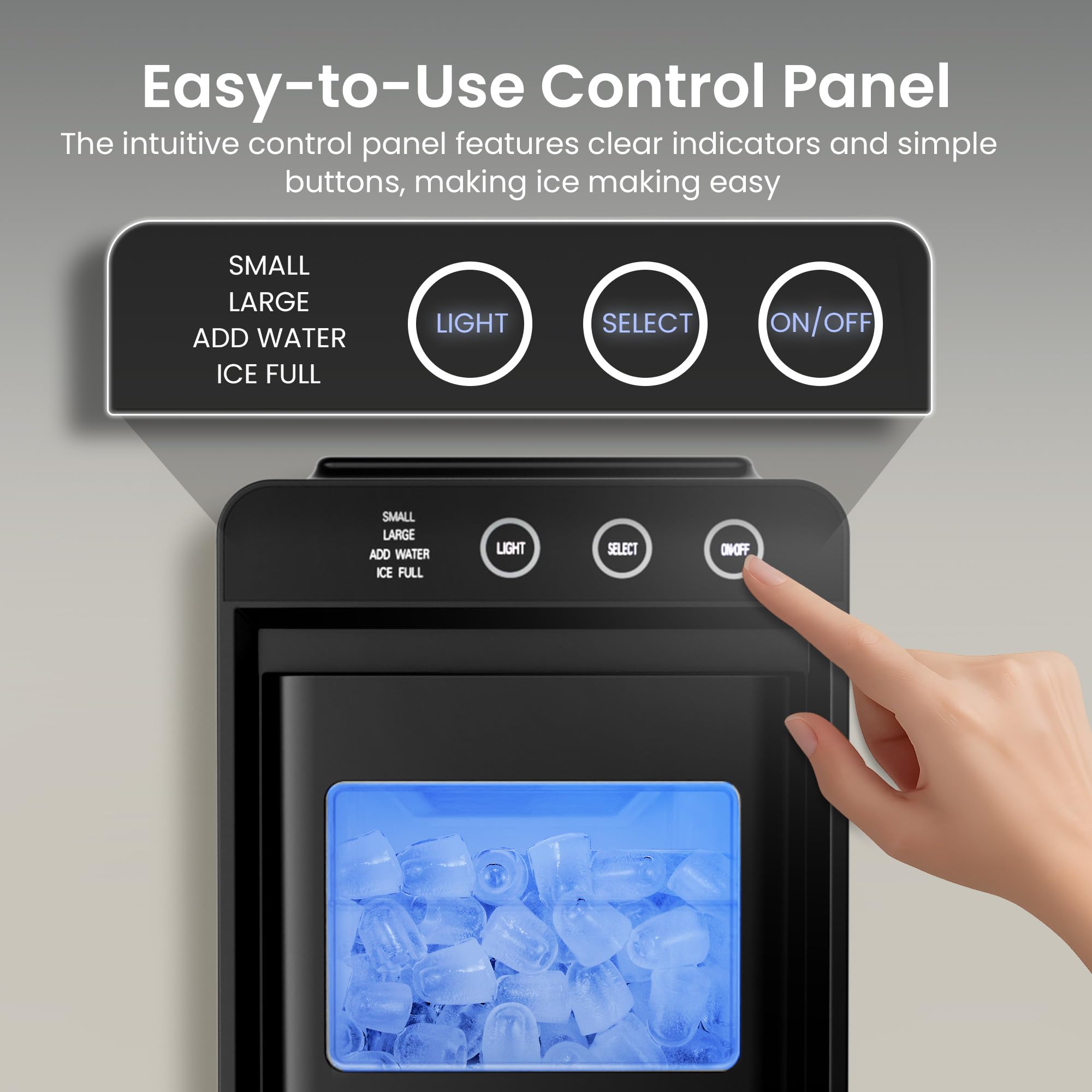 Kismile Ice Makers Countertop,26lbs/Day,Portable Countertop Ice Machine,Ice Basket/Scoop For Home & Kitchen(Green) on Fridge.com - View 4