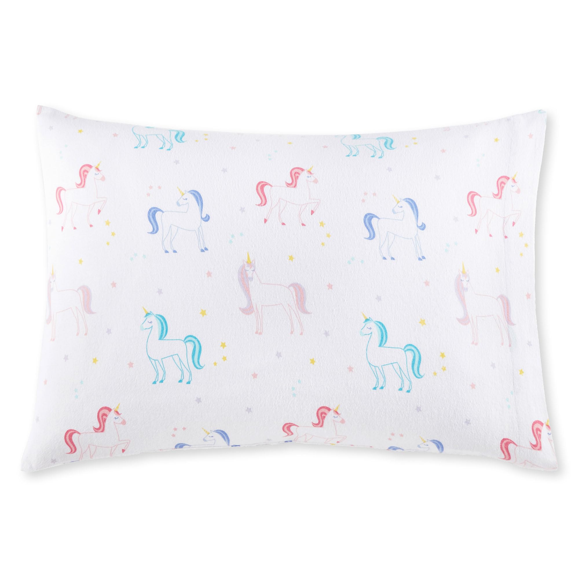 Wildkin Kids 100% Cotton Flannel Pillowcase – Soft, Breathable &amp; Standard Size - Unicorn