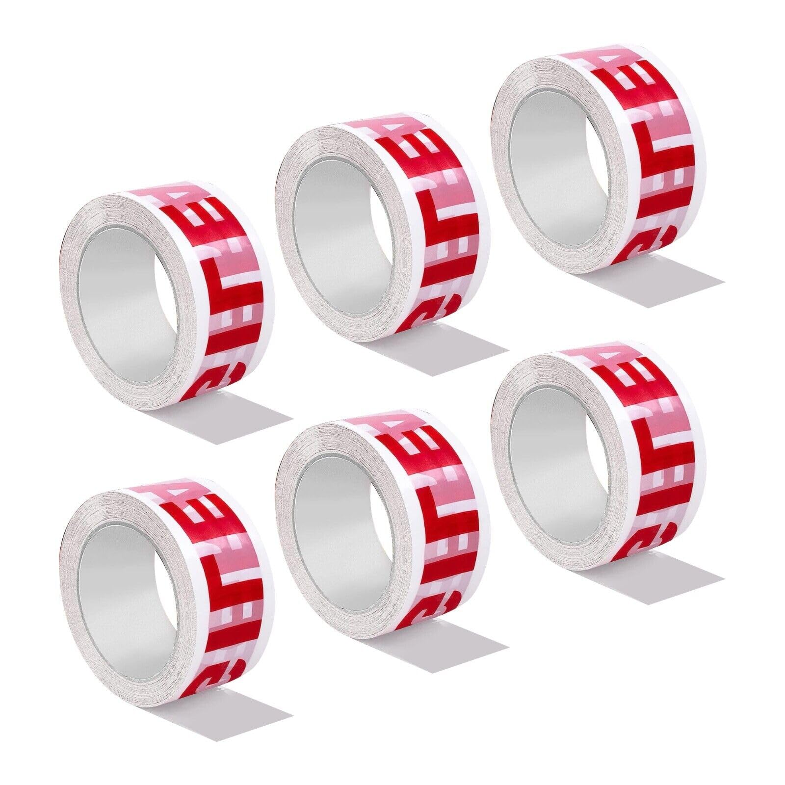 Shineone6 Pack x Fragile Packing Tape Long Length Strong 48 mm x 66 m Parcel Tape