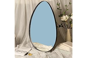 Black Metal Oval Bathroom Mirror