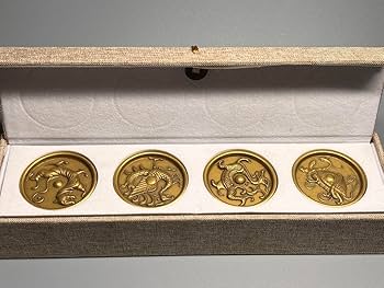 Amazon.co.jp: 古美術 文鎮 書道具 聖獣 青龍 白虎 朱雀 玄武 厚重