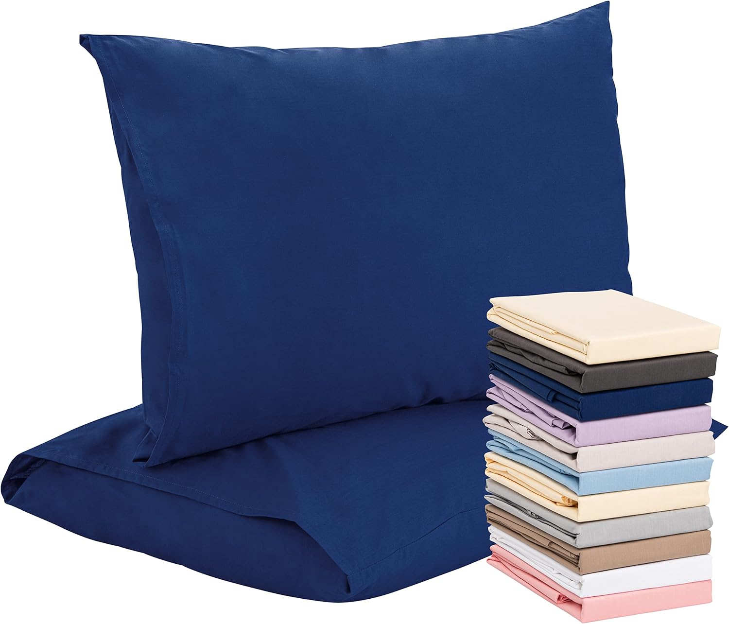 Superity Navy Queen Pillow Cases 100 Cotton Breathable