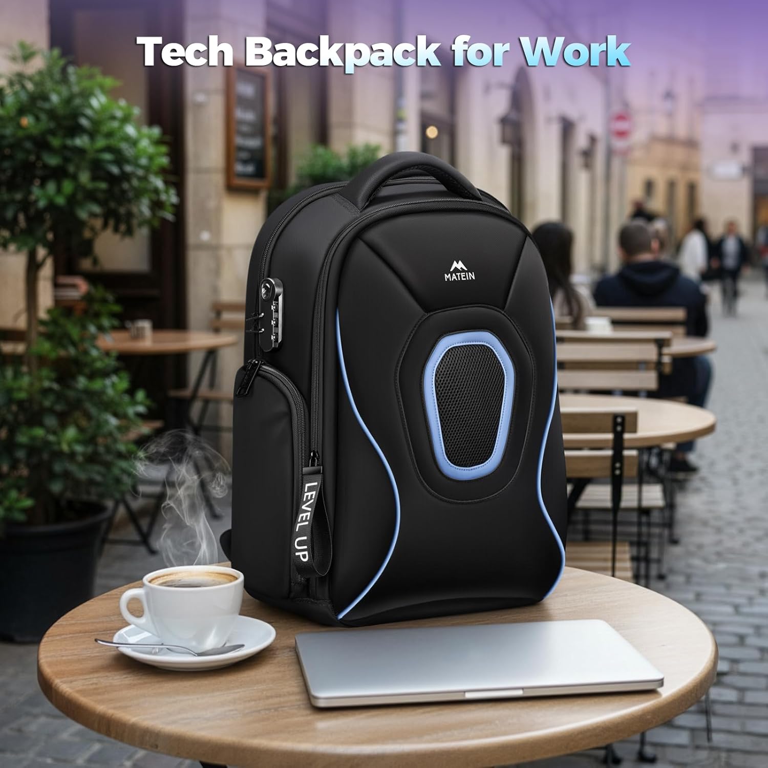 MATEIN 17.3 Inch Gaming Laptop Backpack for Men, TSA Friendly Travel Laptop Backpack with Organizer Pouch, Rain Cover, Padded Laptop Protection, Anti Theft Pocket, Carry On Gaming Bag