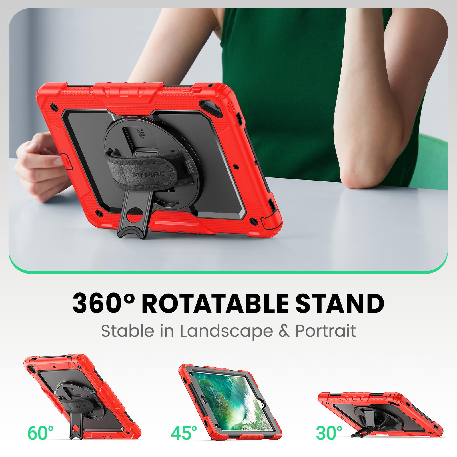 Custodia MoKo Per IPad 9.7 Pollici (6ª/5ª Gen) Con Tracolla E Supporto Girevole 360° - 2