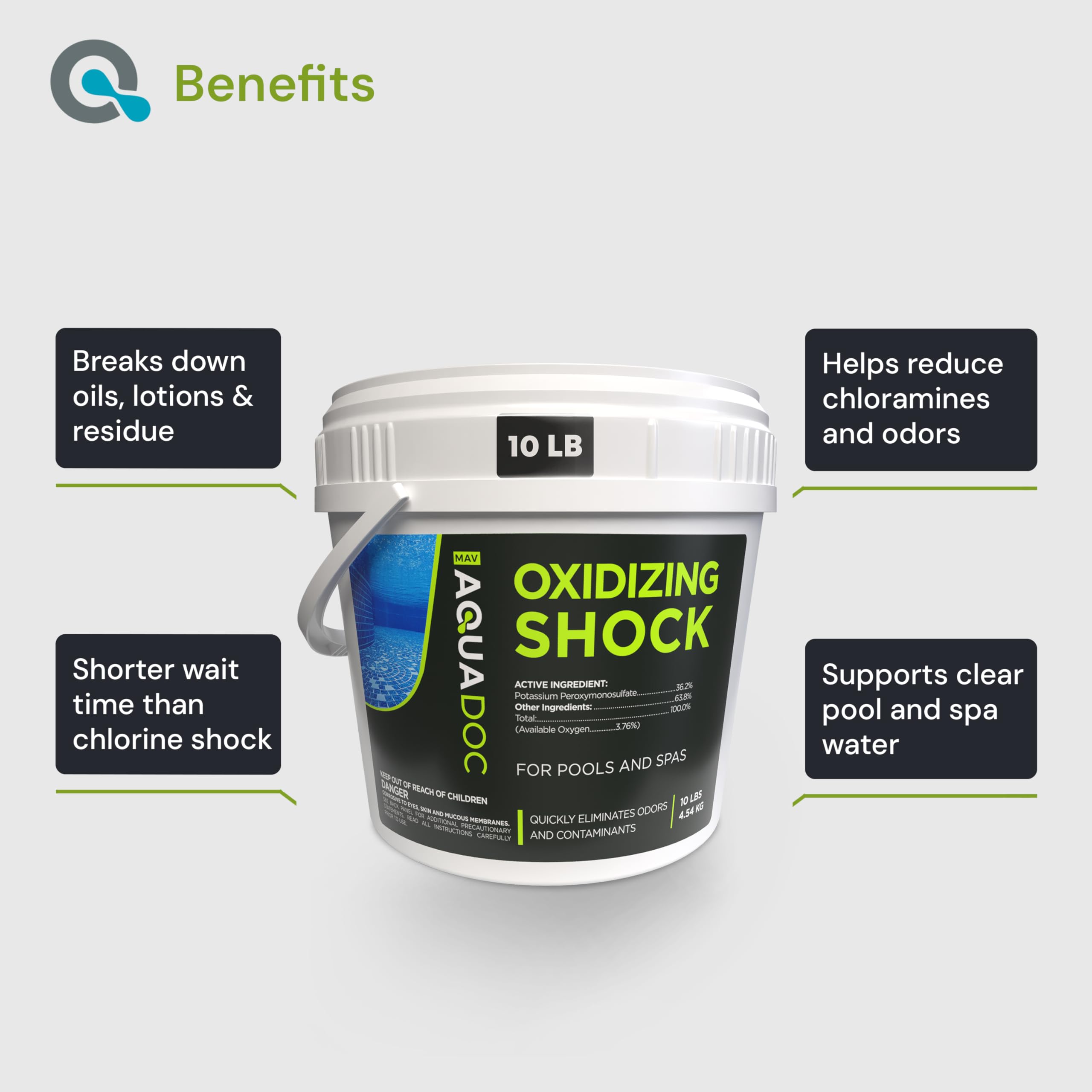 Amazon.com : AquaDoc Chlorine Free Oxidizing Shock for Pools & Hot