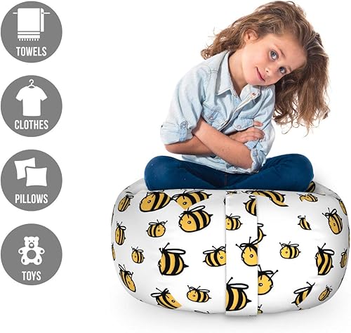 Miniatura 98 de Lunarable Silla de almacenamiento para adolescentes, coloridos patines de estilo retro, para actividades juveniles, para niñas y niños, divertido