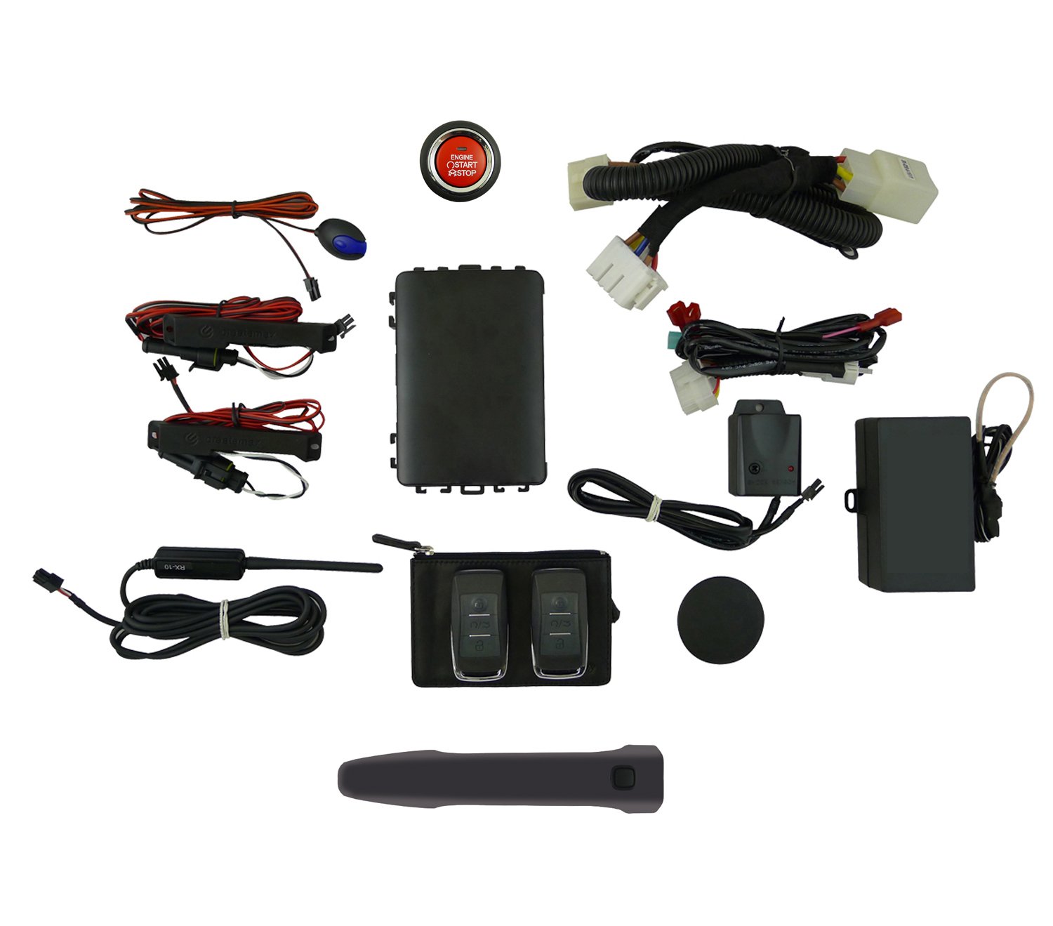 EasyGOAM-TC-1G3 Smart Key Remote Start and Alarm System with Magnetic Gray Metallic Driver's Door Handle for Scion tC