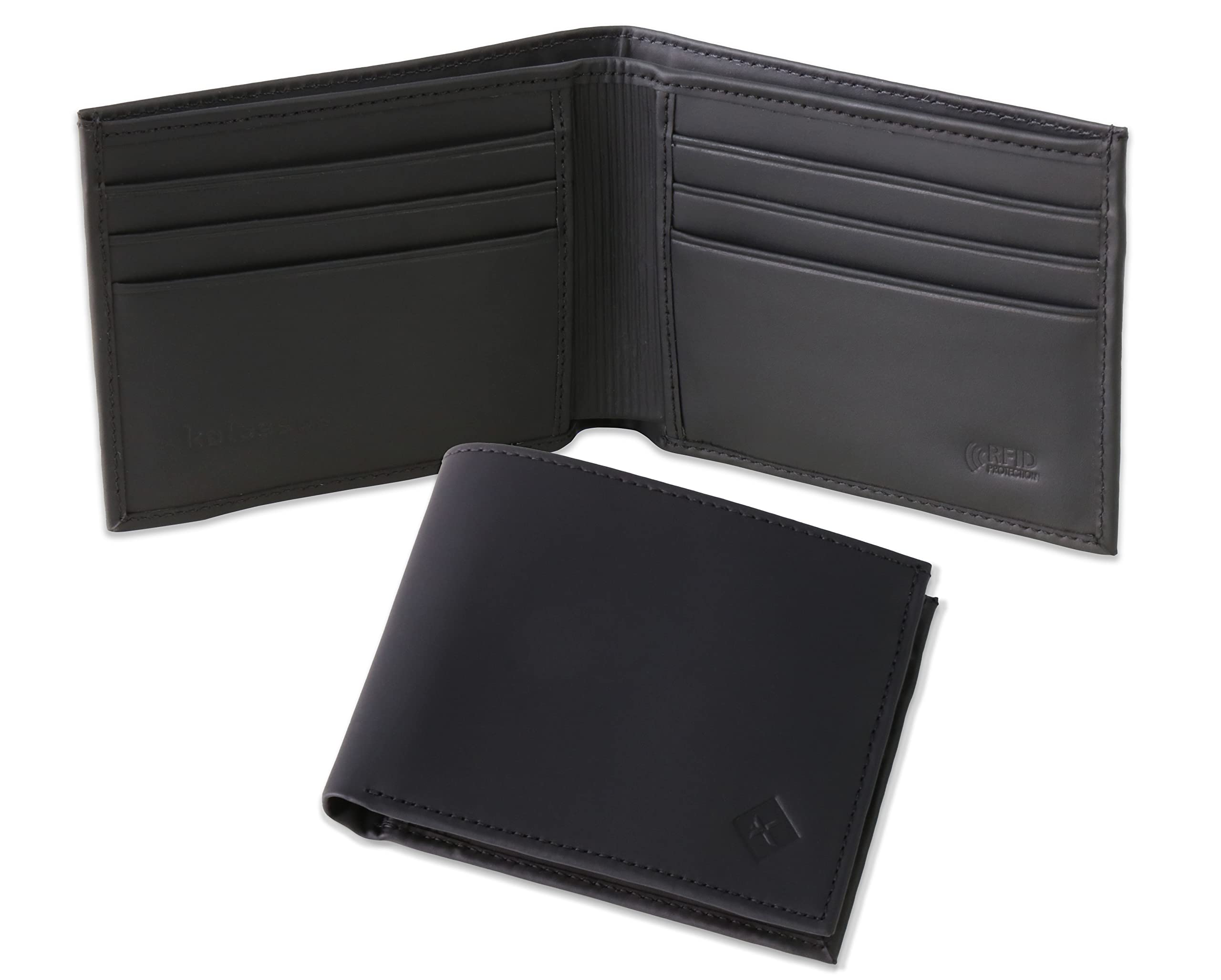 Kolossus Wallet for Men, Full Grain Leather, Minimalist Slim, RFID Blocking, Billfold with 6 Card Slots (Black)