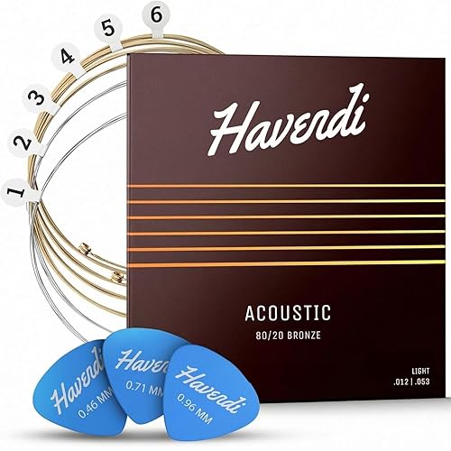 HAVENDI® Acoustic Guitar Strings 80/20 Bronze Coating I Brilliant Sound