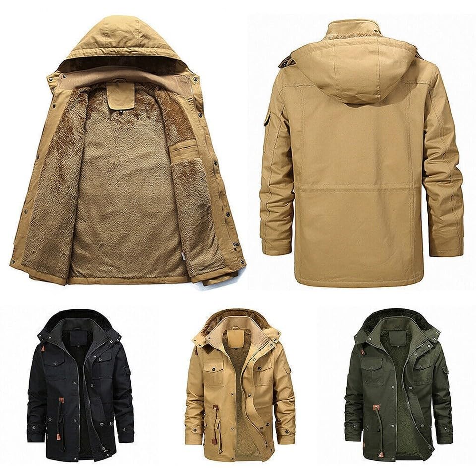 Veste d'hiver à capuche verte pour les sorties urbaines et balades en forêt