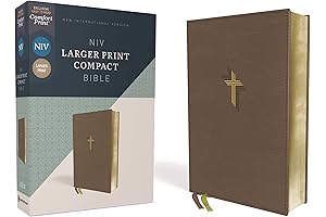 NIV Larger Print Compact Bible Leathersoft, Brown, Red Letter, Comfort Print — Trusted Travel Companion