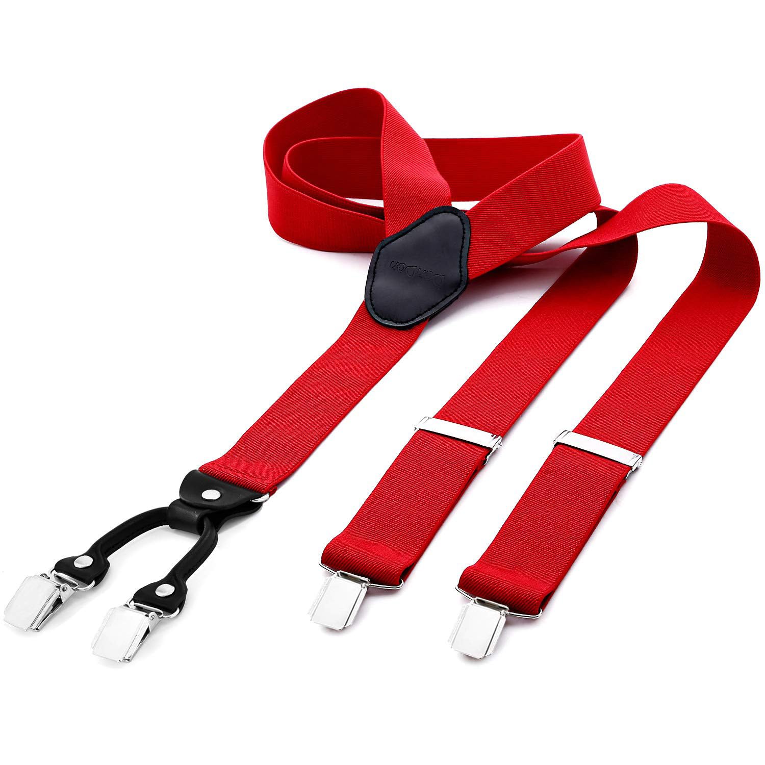 DonDon Bretelle uomo eleganti Bretelle uomo lavoro extra forte clip larghe 3,5 cm