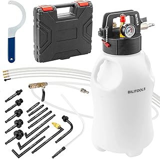 BILITOOLS Transmission Fluid Transfer Pump, 8L (2.1 Gallons) Automatic Pneumatic Oil Fluid Extractor Dispenser ATF Refill Kit with 15 ATF Adapters