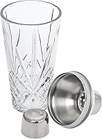Vista 5 de Glass Cocktail Shaker, Martini Shaker with Stainless Steel Lid & Strainer, Bartender Professional Bar Mixing Glass Pitcher Tool Set for Stirring