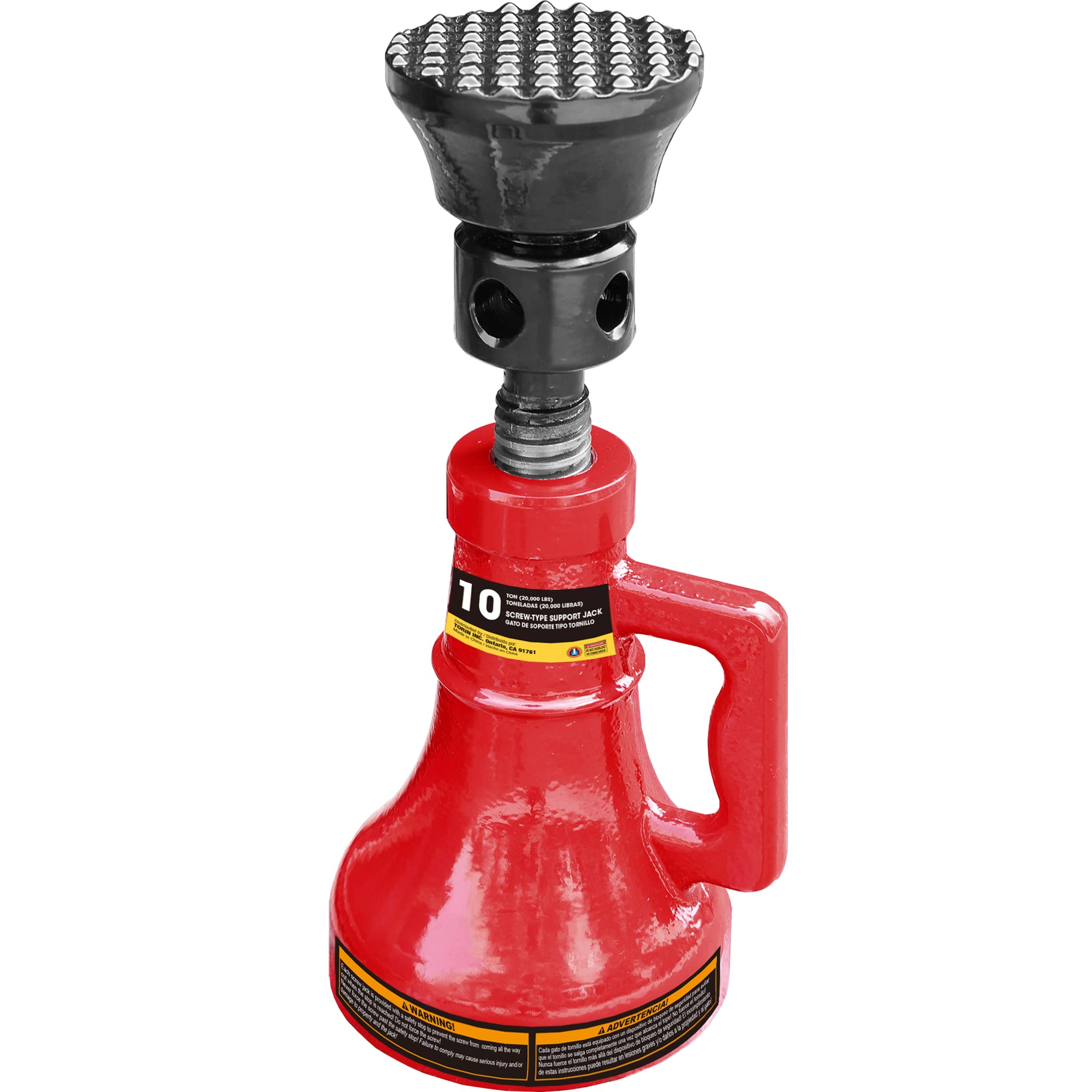 BIG REDASJ10R Torin Professional Car Support Screw Jack for House Construction Bridge Stabilization, 10 Ton (20,000 lb) Capacity, Red