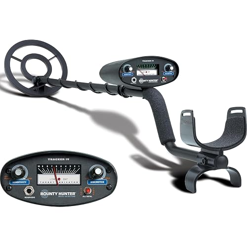 Bounty Hunter TK4 Tracker IV Metal Detector – All-Terrain Gold, Silver, Coin & Relic Finder with 8" Waterproof Coil, 3 Detection Modes – for Adults & Kids – Made in USA