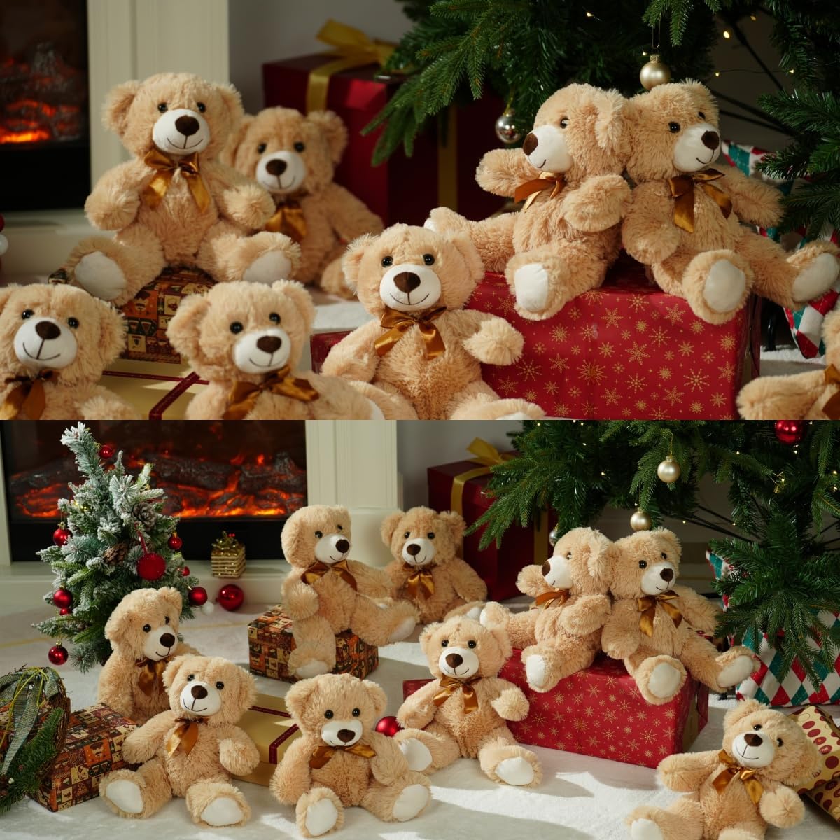 MaoGoLan 9 Pack Teddy Bears Bulk for Baby Shower, 14" Small Teddy Bear Plush Toy, Cute Stuffed Bears Bulk for Kids Girlfriend, Wholesale Small Bear for Wedding,Birthday,Christmas, Party Decorations