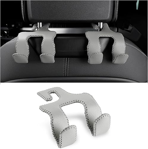 Kewucn Gancho mejorado para reposacabezas de asiento de automóvil, organizador de almacenamiento de ganchos de asiento trasero de cuero duradero,