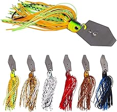 6pcs Fishing Lures Bait Spinner Swim Flipping Blade Jig, Salmon Pike Trout Swing Trailer Chatterfish Bait
