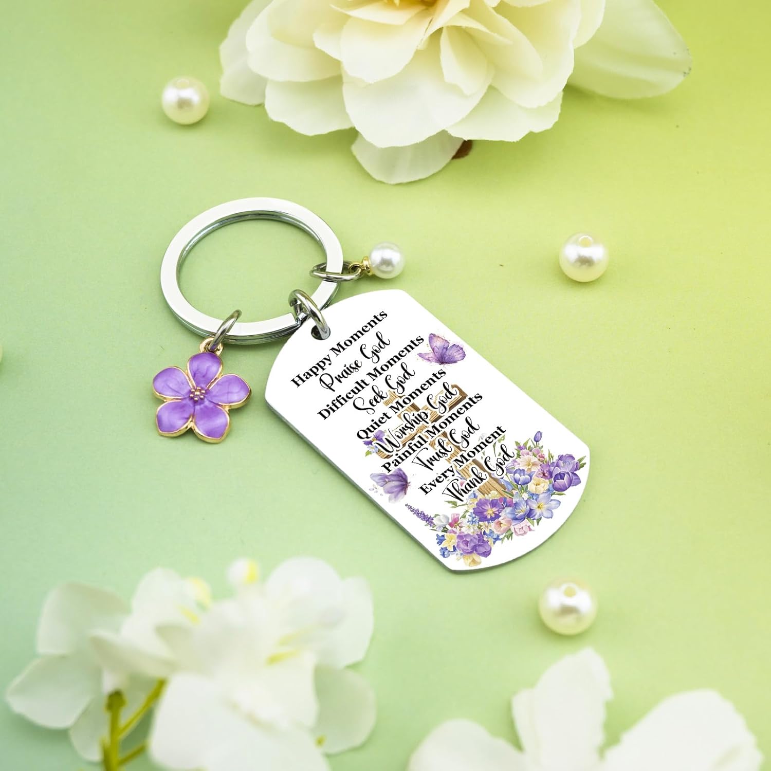 Christian Keychain Christian Gifts for Women Spiritual Religious Gifts for Women Inspirational Faith Based Gifts for Christmas Birthday Baptism - Image 5