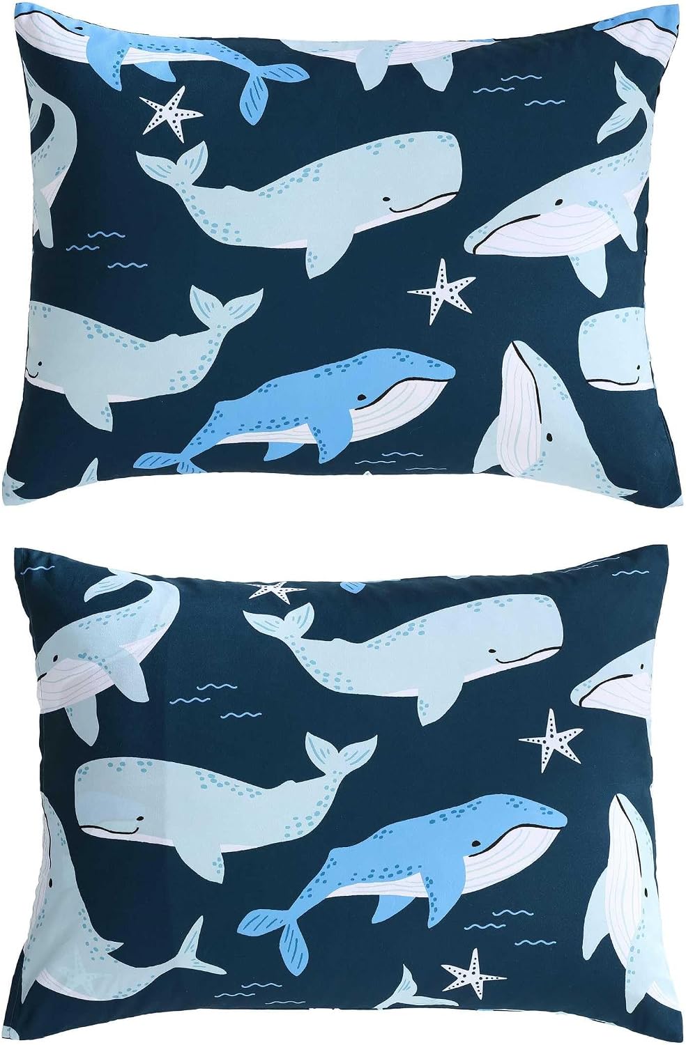 Nautica Kids - Finnian Whales Navy Kids Comforter Set, Soft Bedding with Matching Shams & Throw Pillow, 4-Piece, Navy, Full/Queen