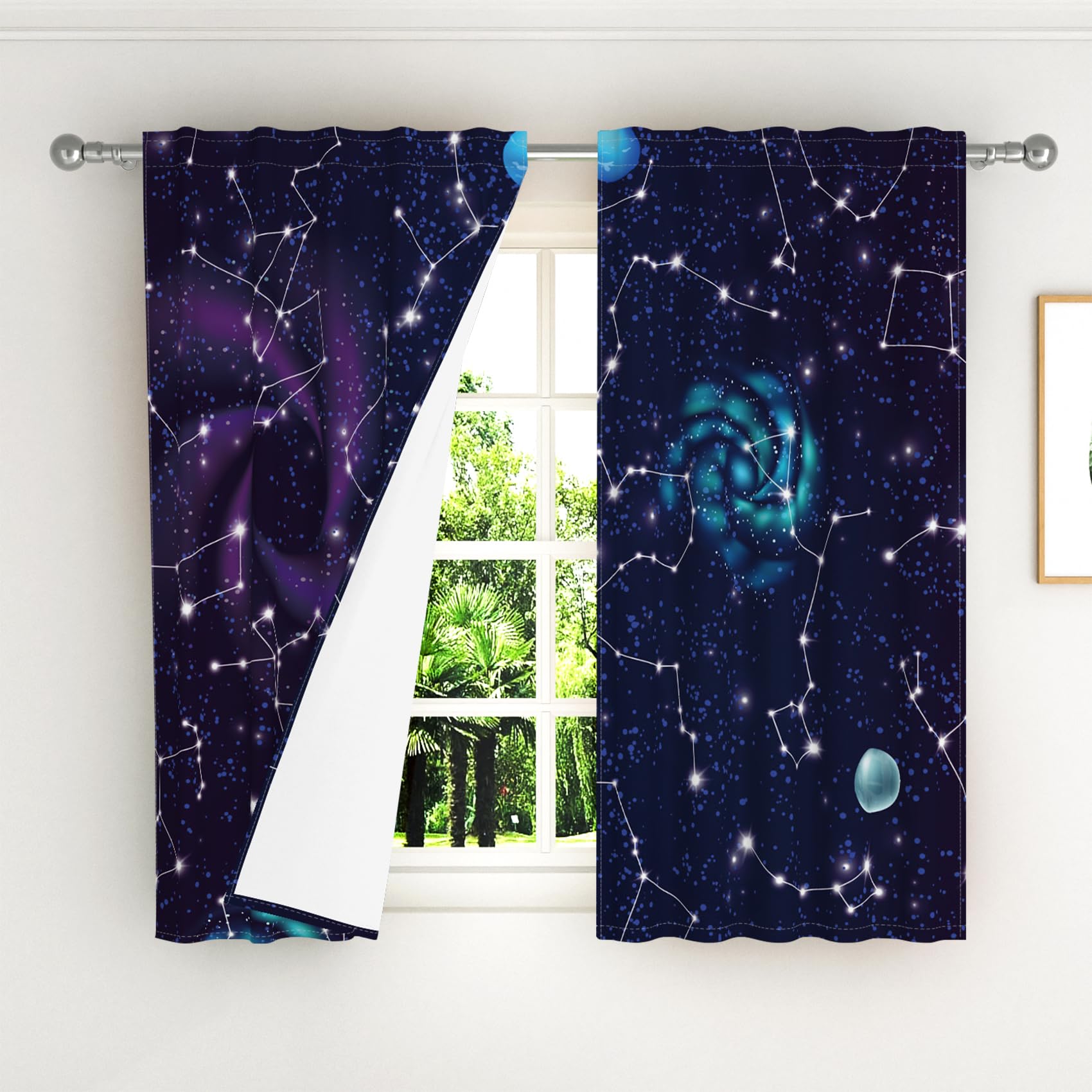 Kzzfqxb 117x138cm Galaxy Curtains - Image 3