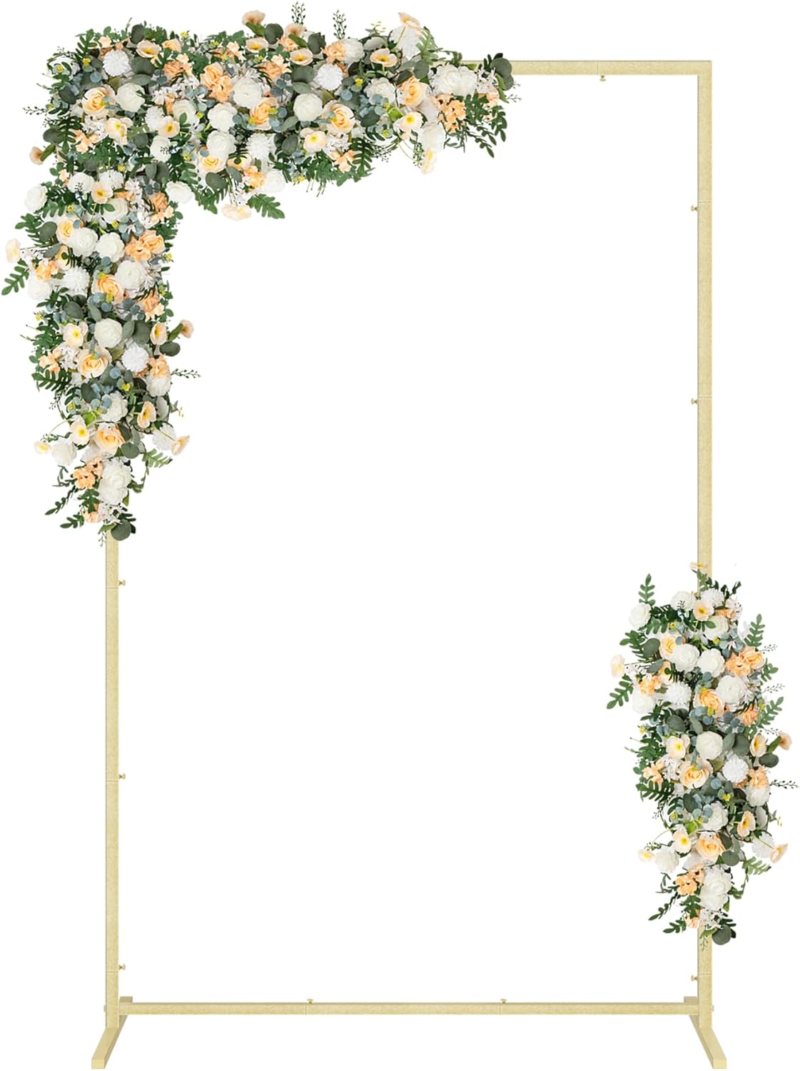 6.6X3.9FT Metal Square Backdrop Stand, Wedding Arches for Ceremony, Square Balloon Arch Stand, Arch Backdrop Stand for Weddings, Birthdays, Party, Garden Decorations, Anniversary, Gold