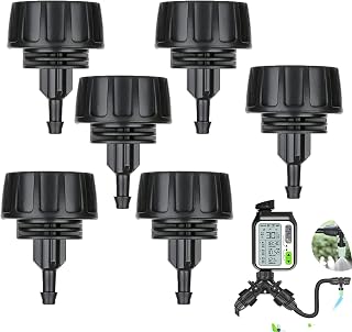 6pcs 1/4 Inch Drip Irrigation Tubing to Faucet/Garden Hose Adapter Drip Irrigation Hose Connectors, 3/4" Female Garden Hose to 1/4" Drip Tubing Drip System Parts Garden Hose Quick Connect Fittings.