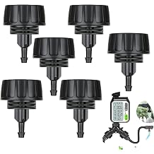 6pcs 1/4 Inch Drip Irrigation Tubing to Faucet/Garden Hose Adapter Drip Irrigation Hose Connectors, 3/4" Female Garden Hose to 1/4" Drip Tubing Drip System Parts Garden Hose Quick Connect Fittings.