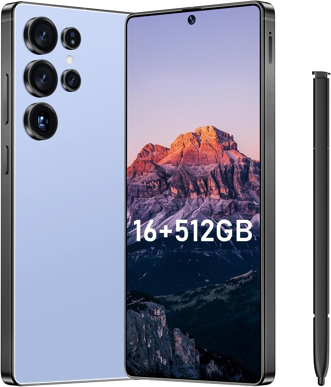 I25 Ultra Flagship Killer Smartphone - Snapdragon 8 Gen 3, 16GB+512GB, Massive 6.99" FHD+ Display, 108MP+68MP Pro Cam, 7000mAh 2-Day Battery, Android 14, Includes Stylus Pen (Titanium Blue)