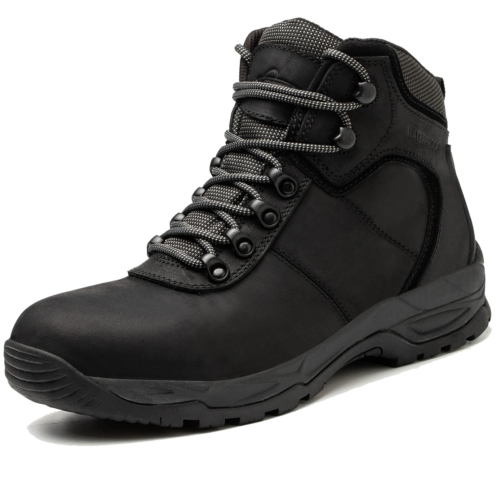 Waterproof Hiking Boots for Men, 6" Comfortable Soft Toe Shoes Mid Non Slip Hiking Shoes Outdoor Travel Shoes Leather Hiking Backpack Boots