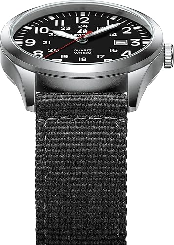 Miniatura 7 de LN LENQIN Relojes para hombre, unisex, militar, deportivo, correa de nailon, elegante, luminoso, analógico, de cuarzo, para hombre, impermeable