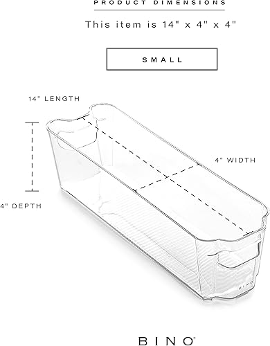 Miniatura 3 de BINO - 4 cubos de almacenamiento apilables de plástico, organizadores de refrigerador, almacenamiento y despensa, para nevera, congelador y despensa