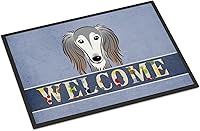 Vista 69 de Caroline's Treasures BB1449JMAT - Tapete de bienvenida de carlino negro, 24 x 36 pulgadas, tapete azul para puerta delantera, para interiores