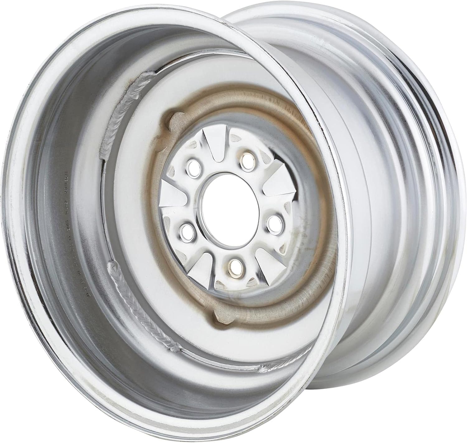O/E Style Hot Rod Chrome Steel Wheel, 15x8, 5 on 4.5, 4.25 BS