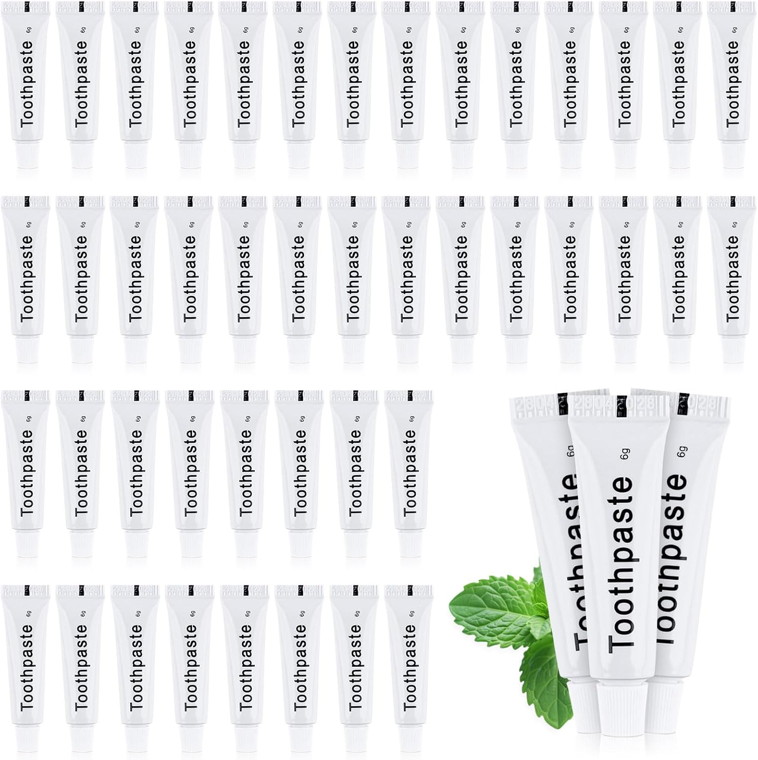 Travel Toothpaste Bulk, 6g/0.21oz White Disposable Toothpaste Suitable for Hotels, Camping, Guests, Homeless People, and Charitable Organizations (300-PACK)