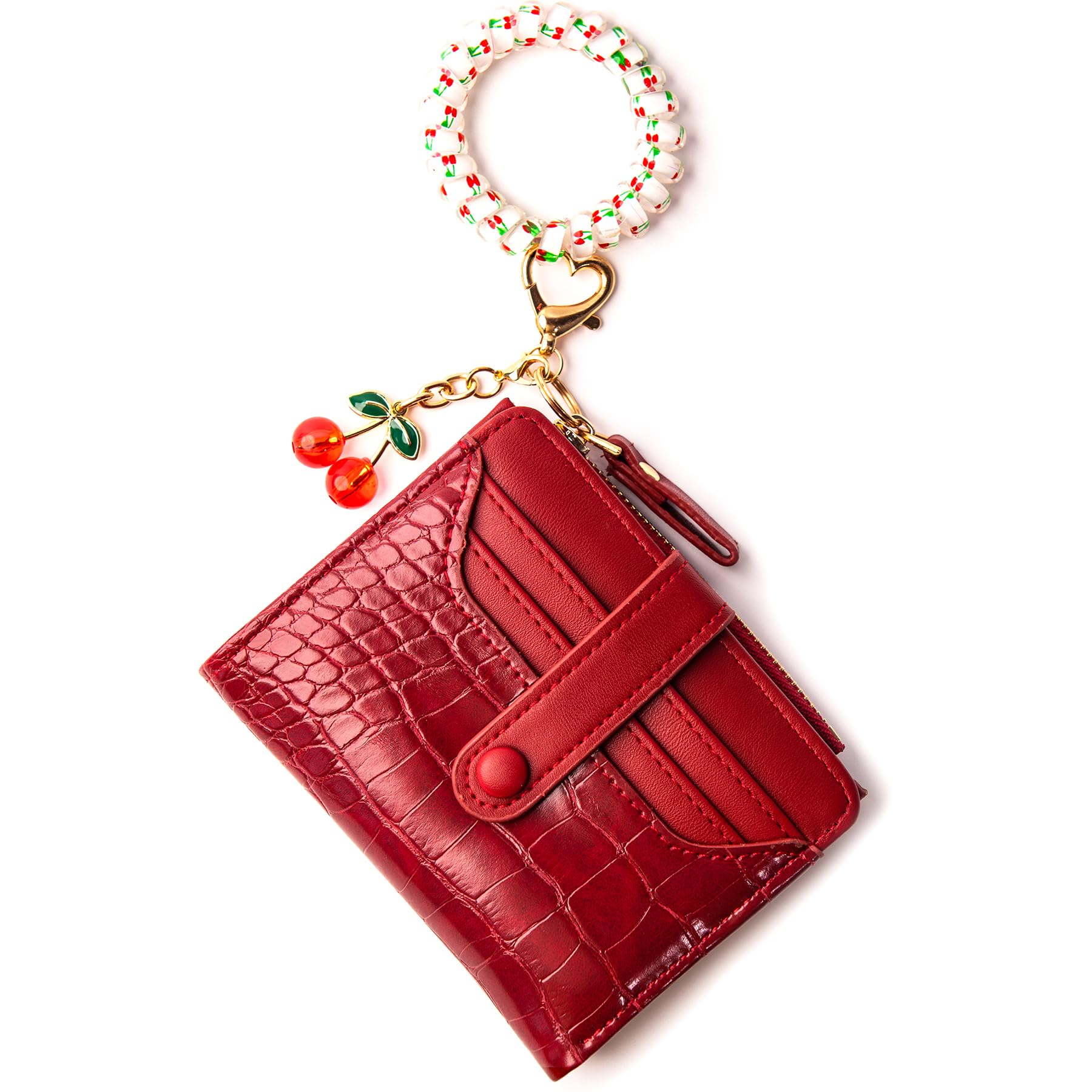 Wallet Keychain Wristlet for Women Card Holder with Bracelet and Cute Key Chains Accessories Girl Small Wallets