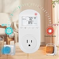 Vista 2 de briidea Smart WiFi Calefacción Refrigeración Toma controlada de temperatura, compatible con Alexa, Google Assistant, ideal para el hogar
