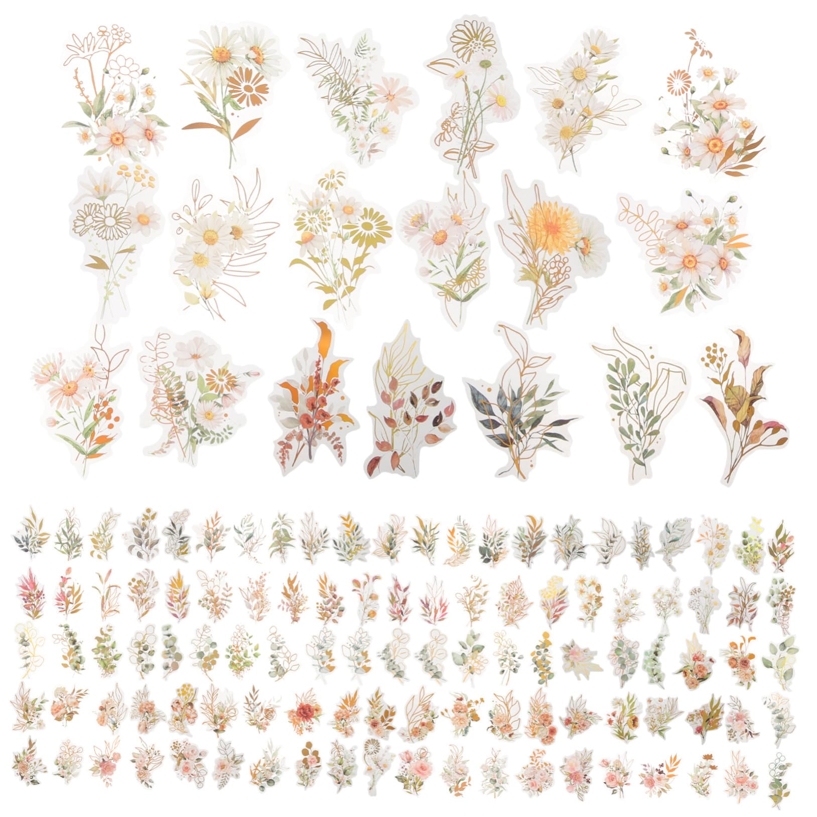 5 Ensembles Autocollants Holographiques Pour Scrapbooking De Stickers Décoratifs De Plantes Pour Journaling Artisanales Mixte 240 Pièces * 5