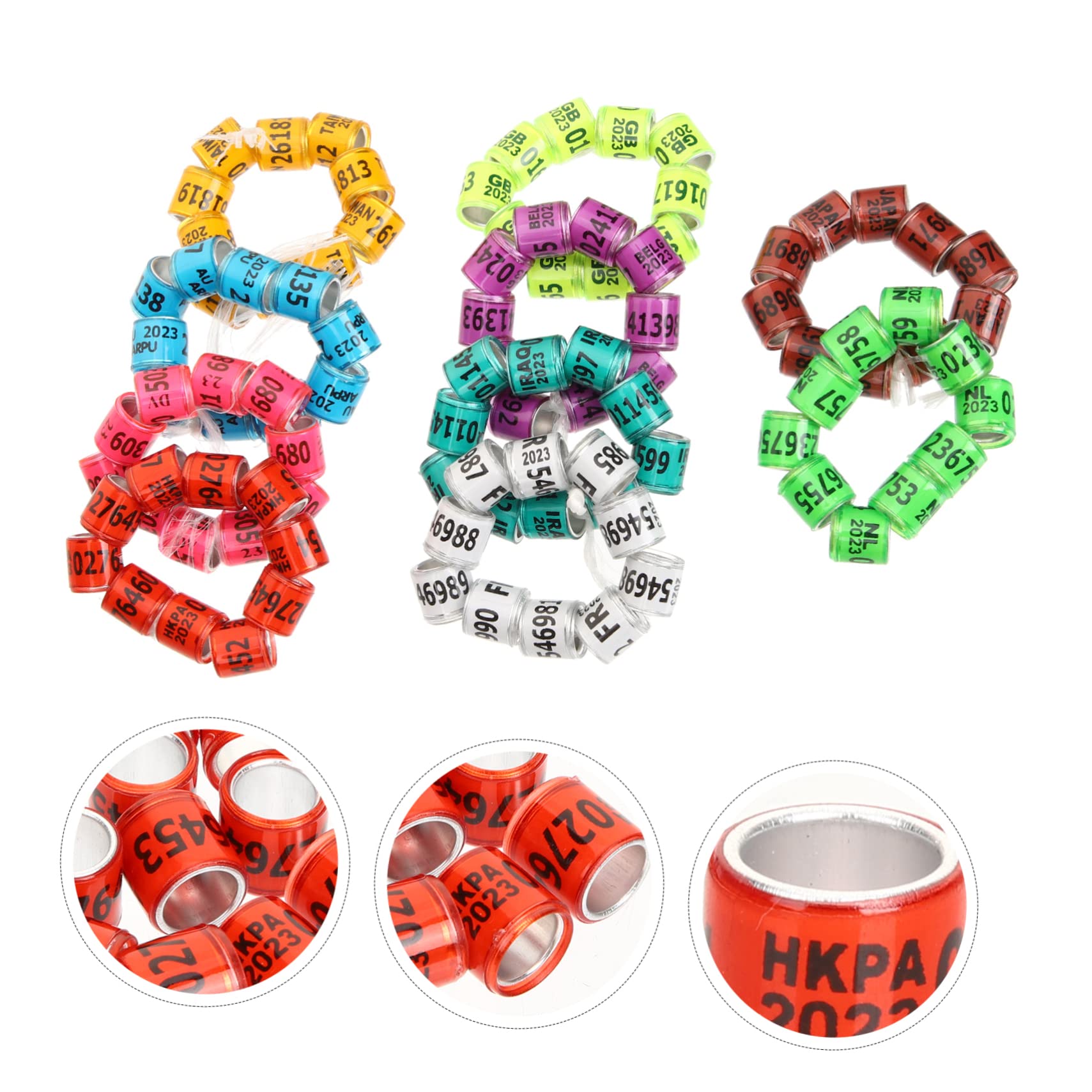 minkissy 400 Pz Anello Piede di Piccione Forniture di piccioni Anelli di Zampa di Uccelli per Coscia di Piccione Anello del Piede del Piccione da Corsa dei Paesi