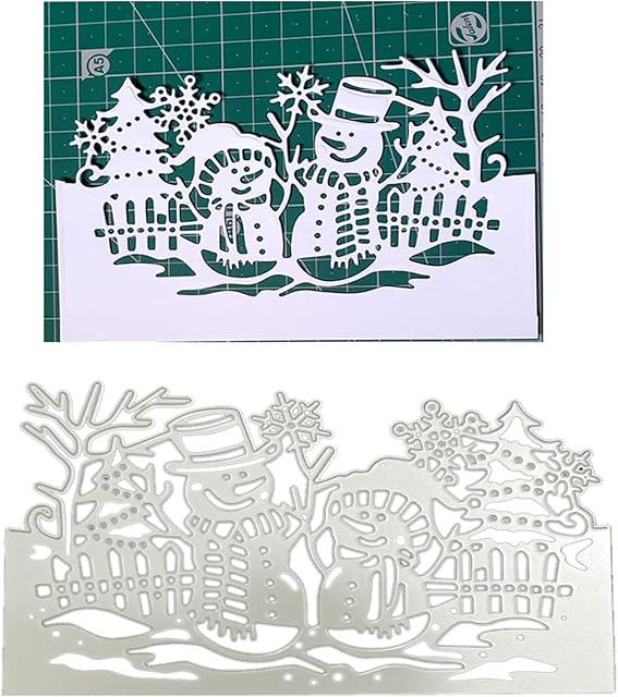 huiouer Christmas Snowman Cutting Dies Embossing Die Cuts Stencils for Greeting Card Gift Card Making Scrapbooking DIY Albums