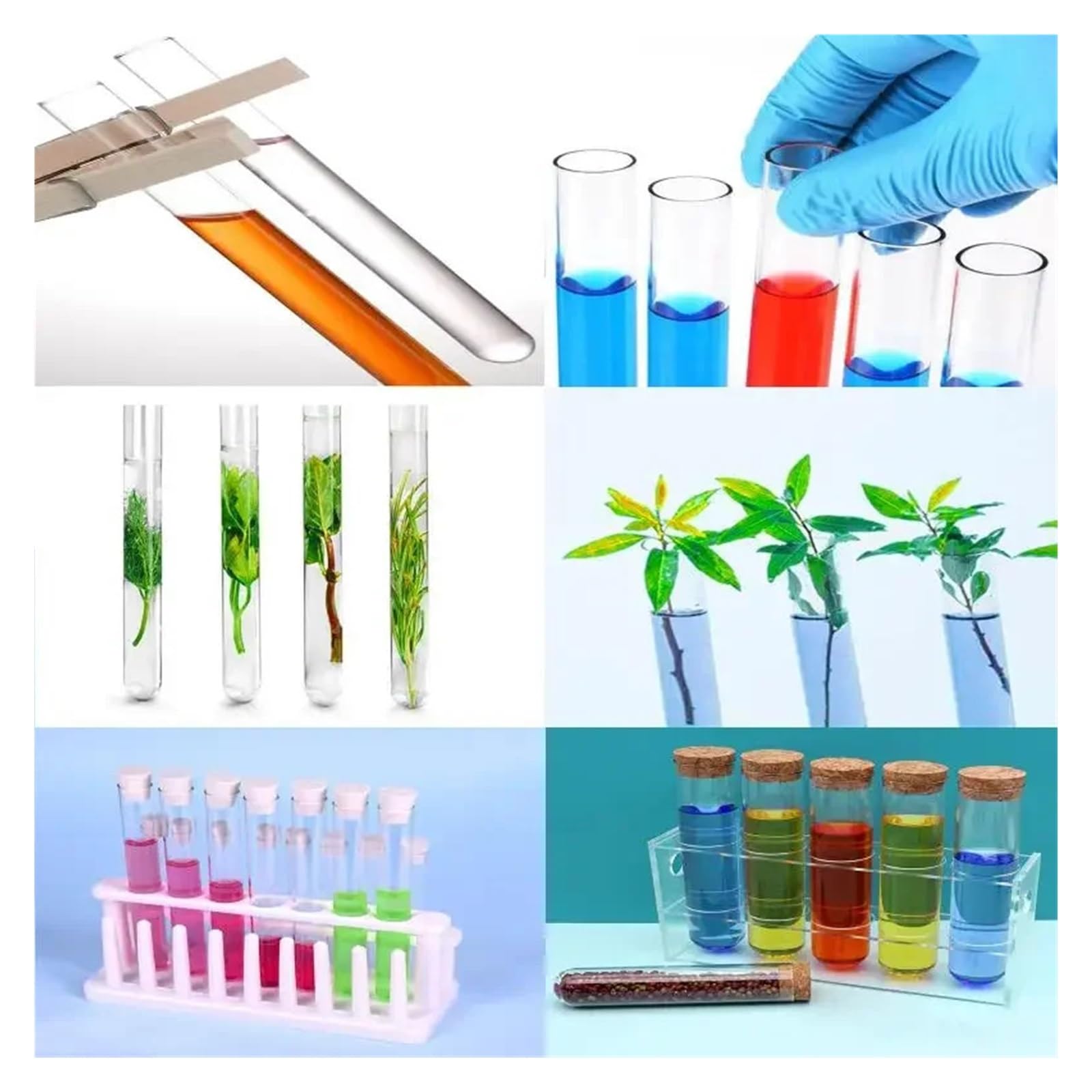 MENGKE 10P Glass Test Tube Borosilicate Clear Glass Test Tube Vase For Scientific Experiment Parties, Office Desktop Flower Decoration(30mmx200mm)