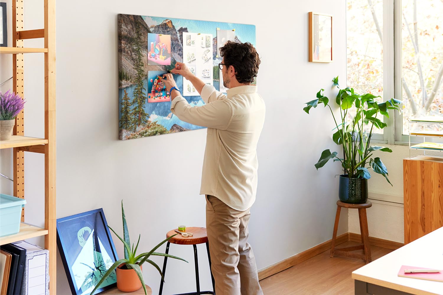 Tablero mural de corcho 120x80 cm | Paisaje de montaña