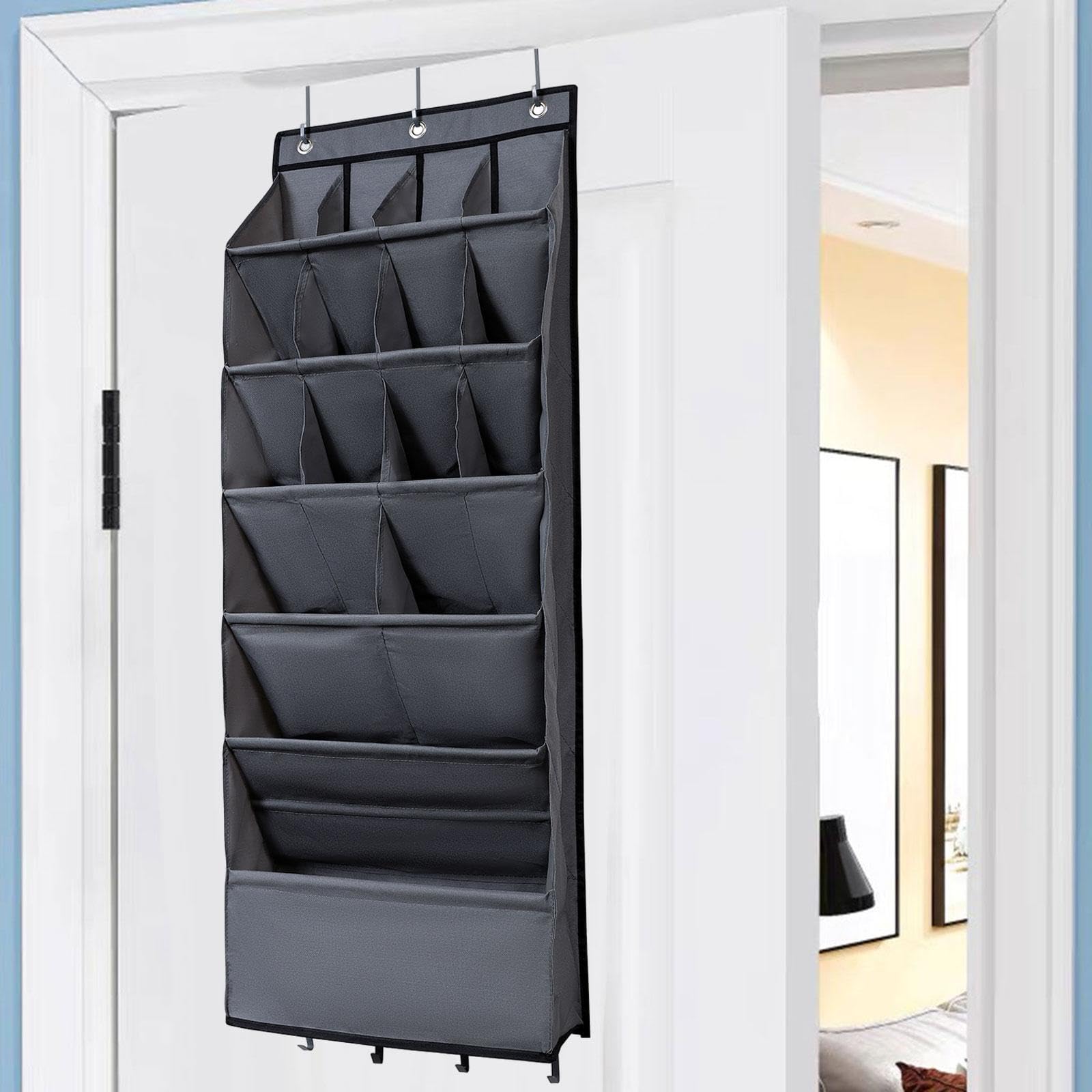 Organizador de zapatos multifuncional para colgar en la puerta, ahorra espacio, organizador de zapatos duradero para armario y pared, fácil de instalar