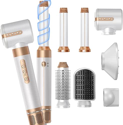 Blow Dryer Brush 7 in ONE，Autowrap Curling Wand, 110,000 RPM