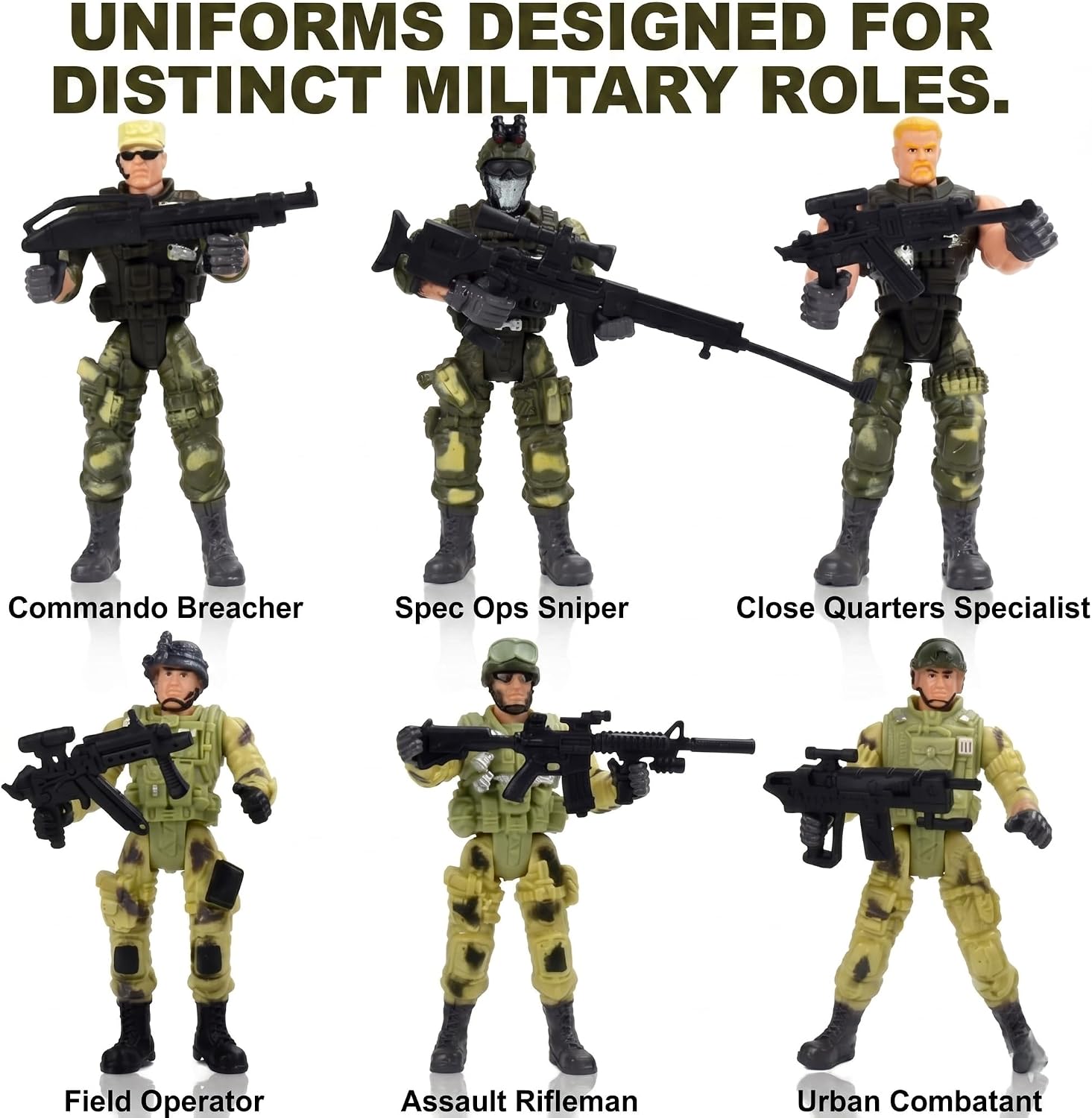12Pcs Military Action Figures Toy with SWAT Team and Army Soldiers image 5