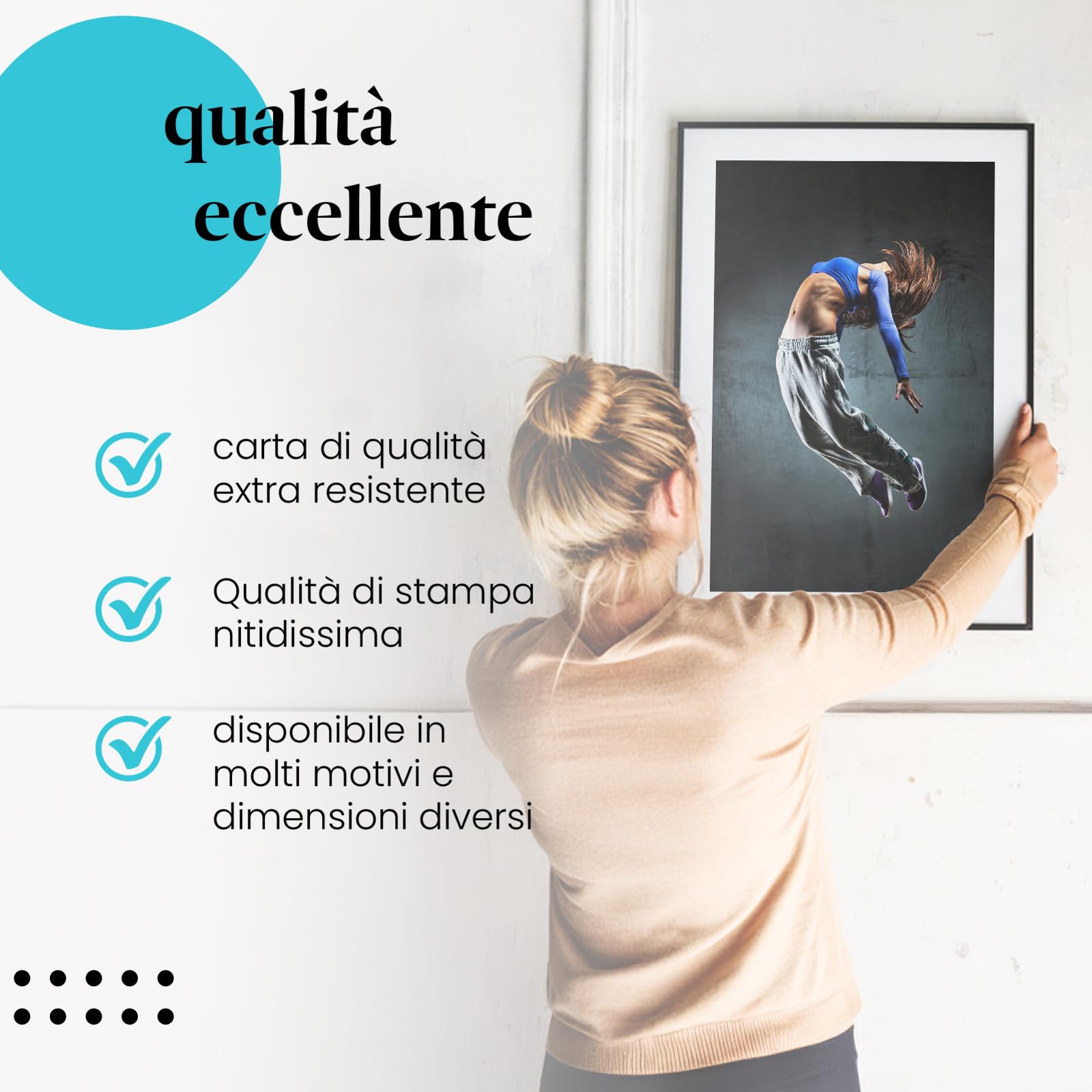 Postereck - 0520 - Hip hop, ballerina che balla street dance musica donna - Decorazione da Parete, Stampa Artistica, Arredamento Interni, Stampa Fotografica - Tela - 100,0 cm x 75,0 cm