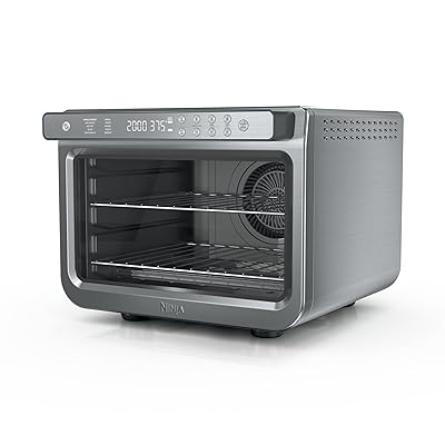Ninja Air Fryer & Toaster Oven | Prestige Smart XL Countertop Oven | Bakes up to 20 Cookies, Fits up to a 12lb Turkey | Pizza, Toast, Bake, Air Fry & Reheat | 1800 Watts | Stainless Steel | DT501
