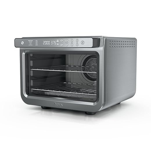 Ninja Air Fryer & Toaster Oven | Prestige Smart XL Countertop Oven | Bakes up to 20 Cookies, Fits up to a 12lb Turkey | Pizza, Toast, Bake, Air Fry & Reheat | 1800 Watts | Stainless Steel | DT501​